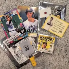 ソフトバンクホークス 野村勇 ミニペンライト　キーホルダー　トレカ　セット