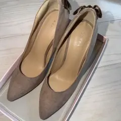 RANDA パンプス スエード調 ベージュ リボンのサムネイル