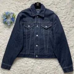 新品未使用 yuni デニムジャケット AMBIDEX Store △cotton denim ノーカラー ブルゾン(F コン): yuni