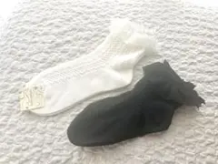 ＊tutuanna＊ 完売品 レース柄ソックス 靴下 ブラック&ホワイト