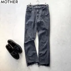 マザーINSIDERCROPSTEPFRAYストレッチブラックデニムのサムネイル