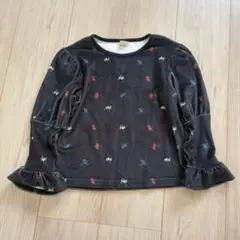 soft cheese micorrid 花柄刺繍 フリル袖 長袖カットソー