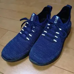 エアクッション ネイビー ニットスニーカー