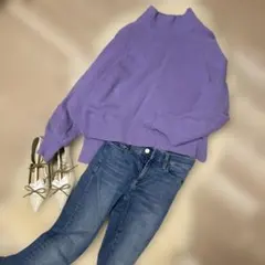 ADAM ET ROPÉ アダムエロペ ウールクロップドタートル パープル