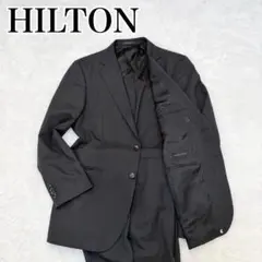 HILTON ストライプ スーツ セットアップ チャコールグレー ウール100％