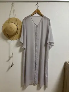 LEPSIM ロング　シースルー　薄手　ロングカーディガン　グレー　Mのサムネイル