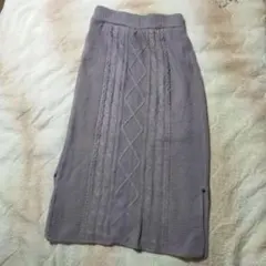 GRL 薄紫 ニットタイトスカート M