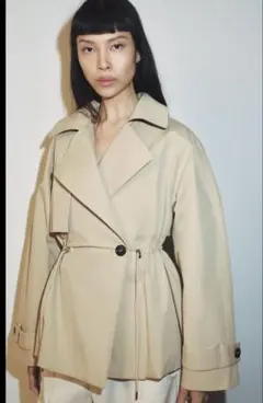 完売品⭐︎ZARA ショート丈ハイネックトレンチコートZWCOLLECTION M