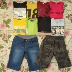 男の子　140　ハーフパンツ　半袖Tシャツ　長袖カットソー　10点　まとめ売り