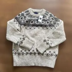 新品未使用　ギャップキッズ　ノルディック柄 セーター 120cm ベージュ系