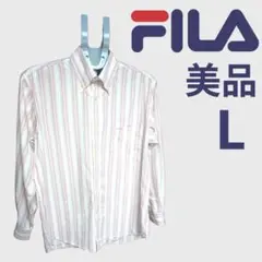 美品 FILA メンズストライプシャツ L ⭐