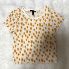 FOREVER 21 花柄 シャーリング 半袖 トップス