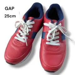 良品 GAP ローカットスニーカー レッド 25cm メンズ レディースレザーのサムネイル