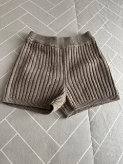 NUGU CHELSEA リブ編みベージュショートパンツ