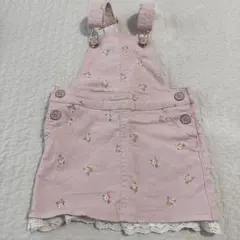 Ｈ＆Ｍ　花柄 デニム ジャンバースカート 2y-3y