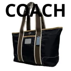 COACH トートバッグ ナイロン ネイビー コーチ B60
