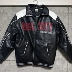 INSANITY レザー スタジャン ブラック/ホワイト