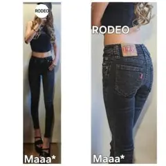 希少COLOR　RODEO　ケミカル　デニム　ブラックスキニー