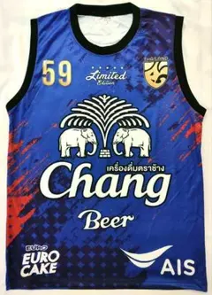 タイ プラクティスシャツ ビアチャン チャーン サッカーシャツ M Tシャツ 青 タイ プラクティスシャツ ビアチャン チャーン サッカーシャツ M T