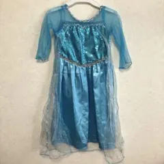 アナ雪　エルサ　ディズニー　水色 ドレス 120 ワンピース　レース