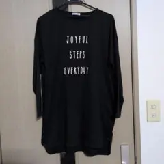 CINEMA CLUB ブラック 長袖 Tシャツ　ロング丈　М