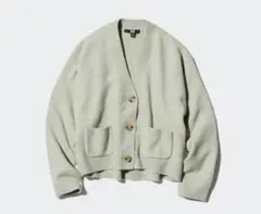 UNIQLO スフレヤーンVネックショートカーディガン ライトグリーンのサムネイル