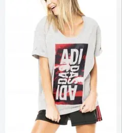 アディダス　ビッグロゴプリントコットンTシャツ　半袖　カジュアル　プルオーバー