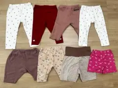 女の子 80cm まとめ売り ズボン 保育園 ボトムス 8点セット 花柄 ピンク