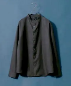 ANPAS Twill Fabric Band Collar Shirt