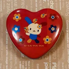 ★商品説明必読★ウサハナ★ハート 缶ケース入りメモ＆おまけ★レア★K377