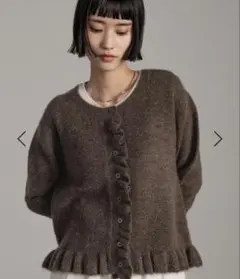 LOWRYSFARM チビフリルカーディガンLS ブラウン