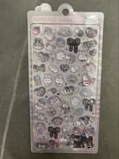 【まとめ買い割引あり】　ボンボンドロップシール　しろくろボンボン