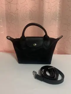 Longchamp 煙灰ブルー ネイビー系 2WAYグレー トートバッグ 軽量