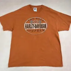 ハーレーダビッドソン Tシャツ イーグル ビッグロゴ ヨルダン オレンジ XL