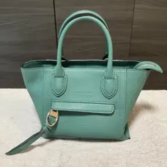 美品✨ ADMJ シュリンクレザー ミニトート 2way ターコイズ ショルダー 