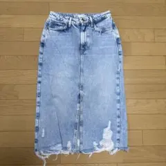 ZARA ライトブルー ダメージタイトスカートのサムネイル