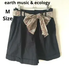 earth music & ecology 黒 キュロット リボン付き Mサイズのサムネイル