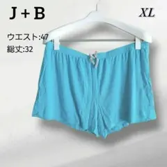 J+B【XL】水色 大きめ ショートパンツ ゆったり ルームウェア 夏