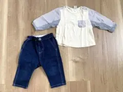 Petit main ロンT 長袖Tシャツ　長ズボン　セット