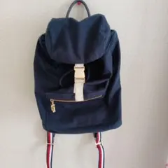 トミーヒルフィガー　ロゴ入り　巾着　バッグパック　リュック　鞄　ネイビー
