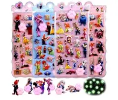 ぷくぷくシール 3dシー ル 立体シー ル　光る ステッカー　4枚入り　3D立体