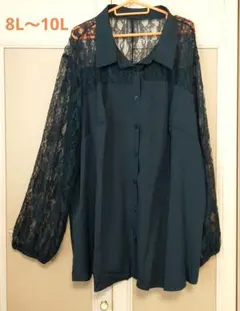 大きいサイズ トップスレース切り替え長袖 8L〜10L