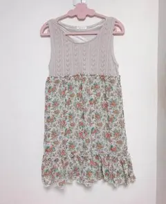 【美品】a.v.v ニット切替花柄シフォンワンピース  サイズ38