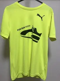 希少品　PUMA メンズ L サイズ FUN RUN 蛍光イエロー