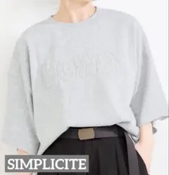 美品✨ SIMPLICITE ラメ刺繍 ロゴ 半袖 Tシャツ オーバーのサムネイル