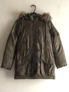 【中古品】GAP　モッズコート（ダウンジャケット）　カーキ色