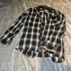 【古着屋】Buckaroo チェックシャツ Lサイズ モノトーン ネルシャツ