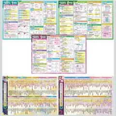 お風呂の学校 セット価格 中学３年間の数学／歴史年表 お風呂ポスター　５枚セット