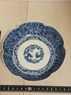 古伊万里　染付　紫陽花と蝶図　江戸中期 古伊万里 染付 紫陽花と蝶図 江戸中期 - メルカリ