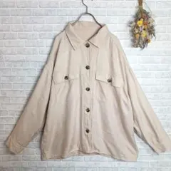 GU ジーユー　ダブルポケットワークシャツ　ベージュ　XL 長袖